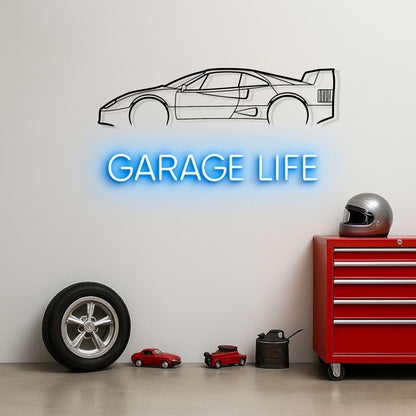 Ferrari F40 Metal Silhouette Wall Art
