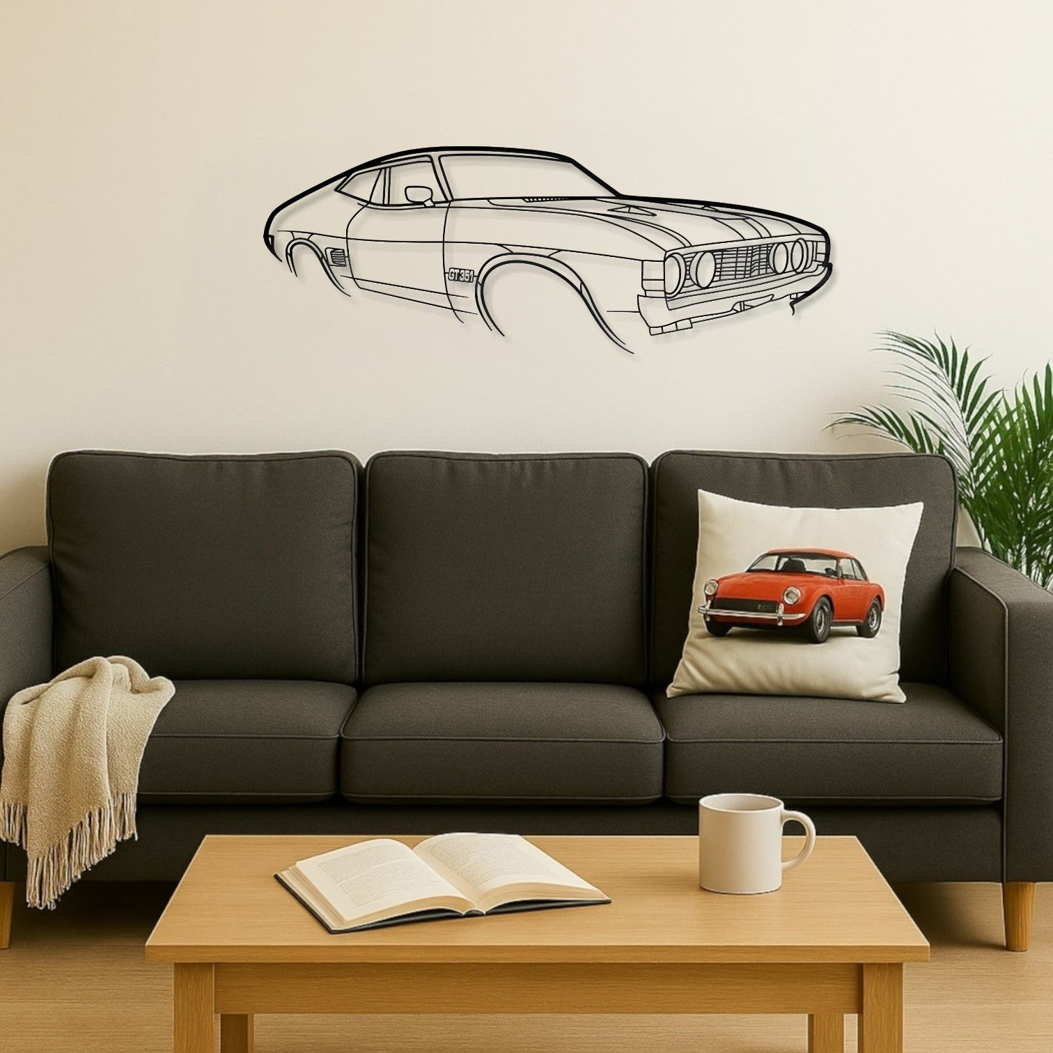 Ford Falcon XA GT 2 Door Perspective Metal Wall Art Silhouette