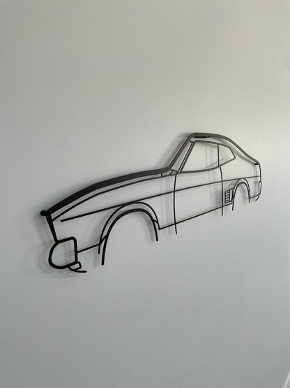 Ford Falcon XB GT 1973 car room decor side-on, hung on a white wall.