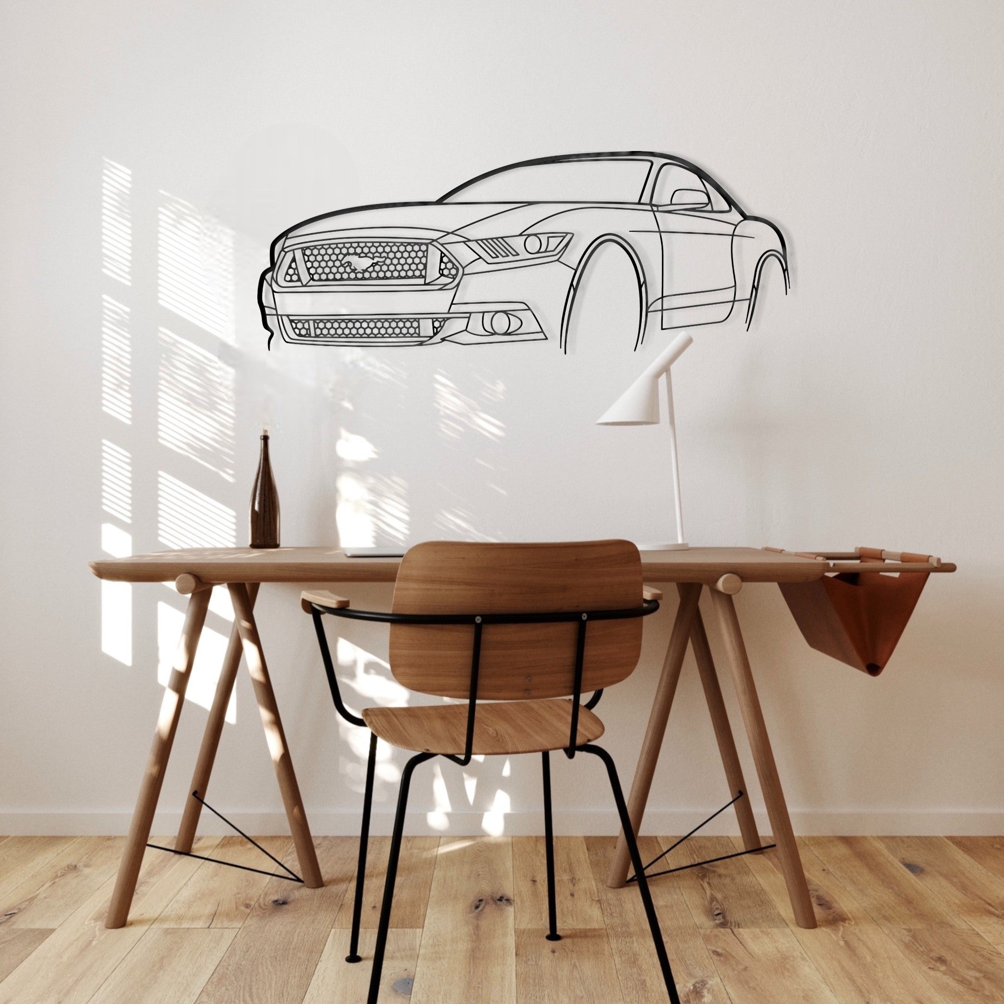 Ford Mustang 2015 Perspective Metal Wall Art Silhouette
