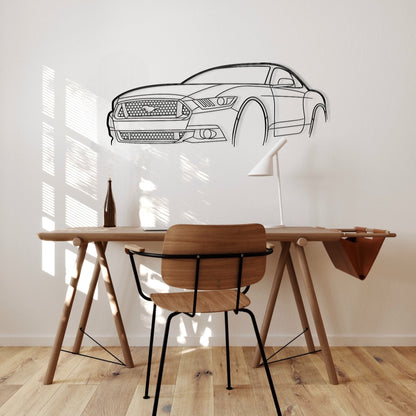 Ford Mustang 2015 Perspective Metal Wall Art Silhouette