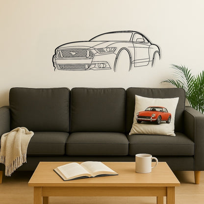 Ford Mustang 2015 Perspective Metal Wall Art Silhouette