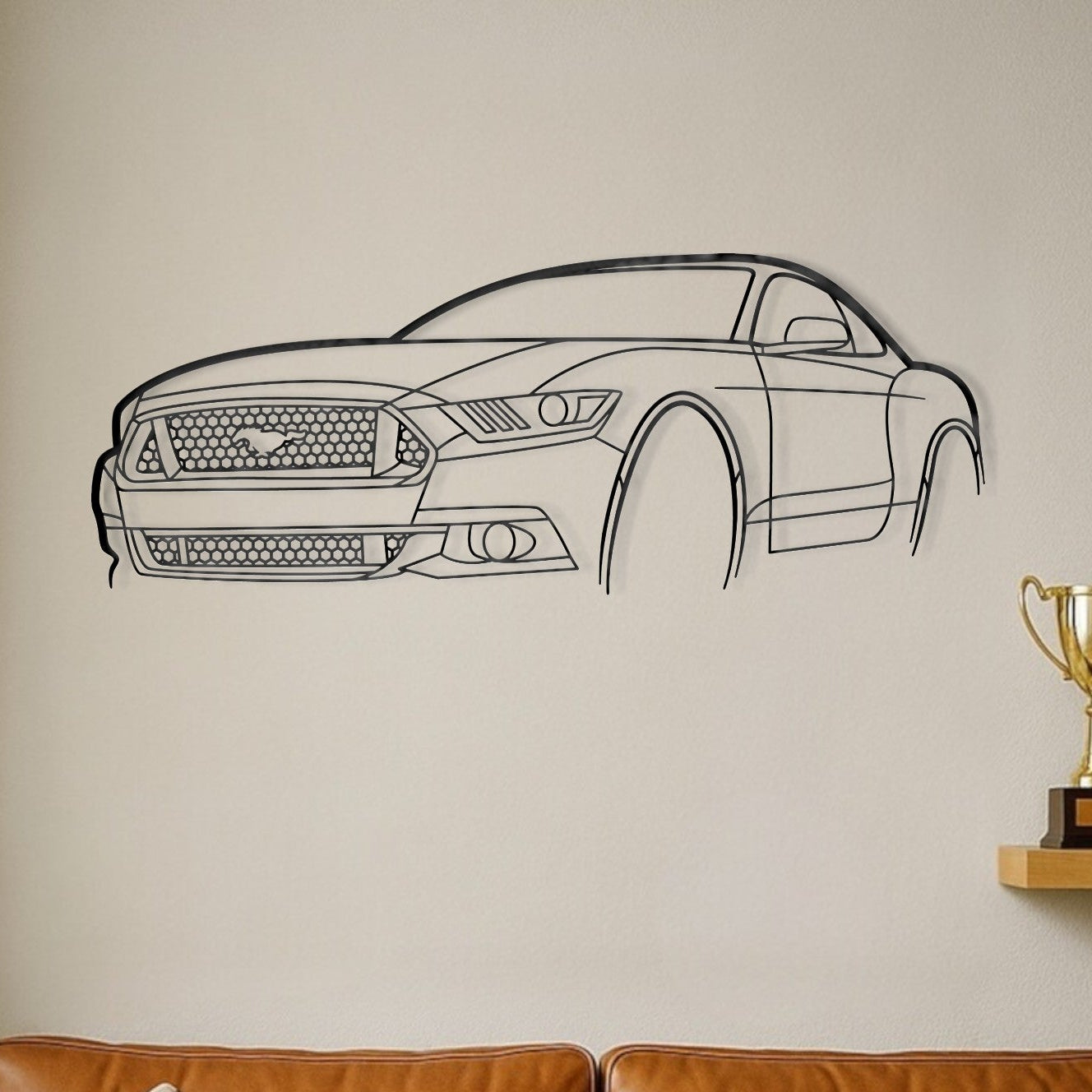 Ford Mustang 2015 Perspective Metal Wall Art Silhouette