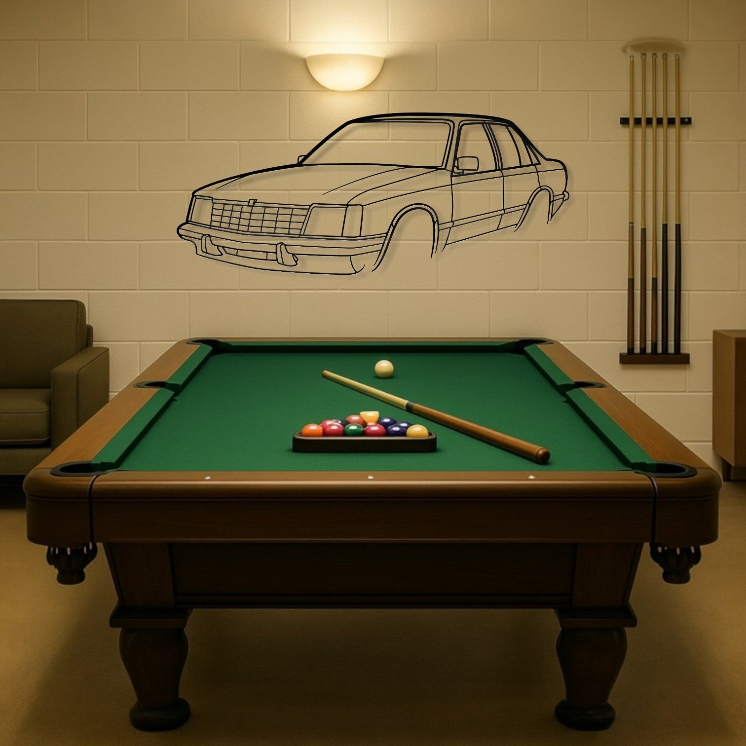 Holden Commodore VB Perspective Metal Wall Art Silhouette