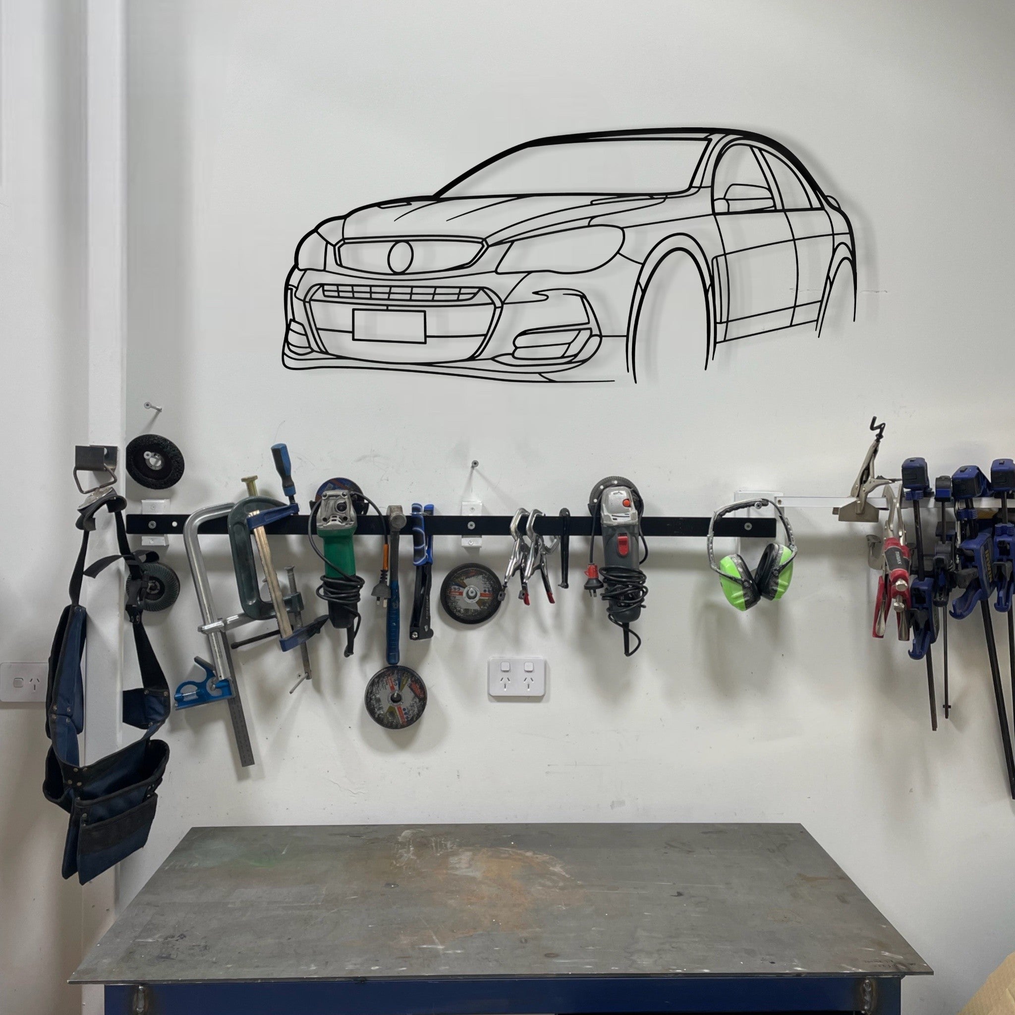 Holden Commodore VF SS Redline Perspective Metal Wall Art