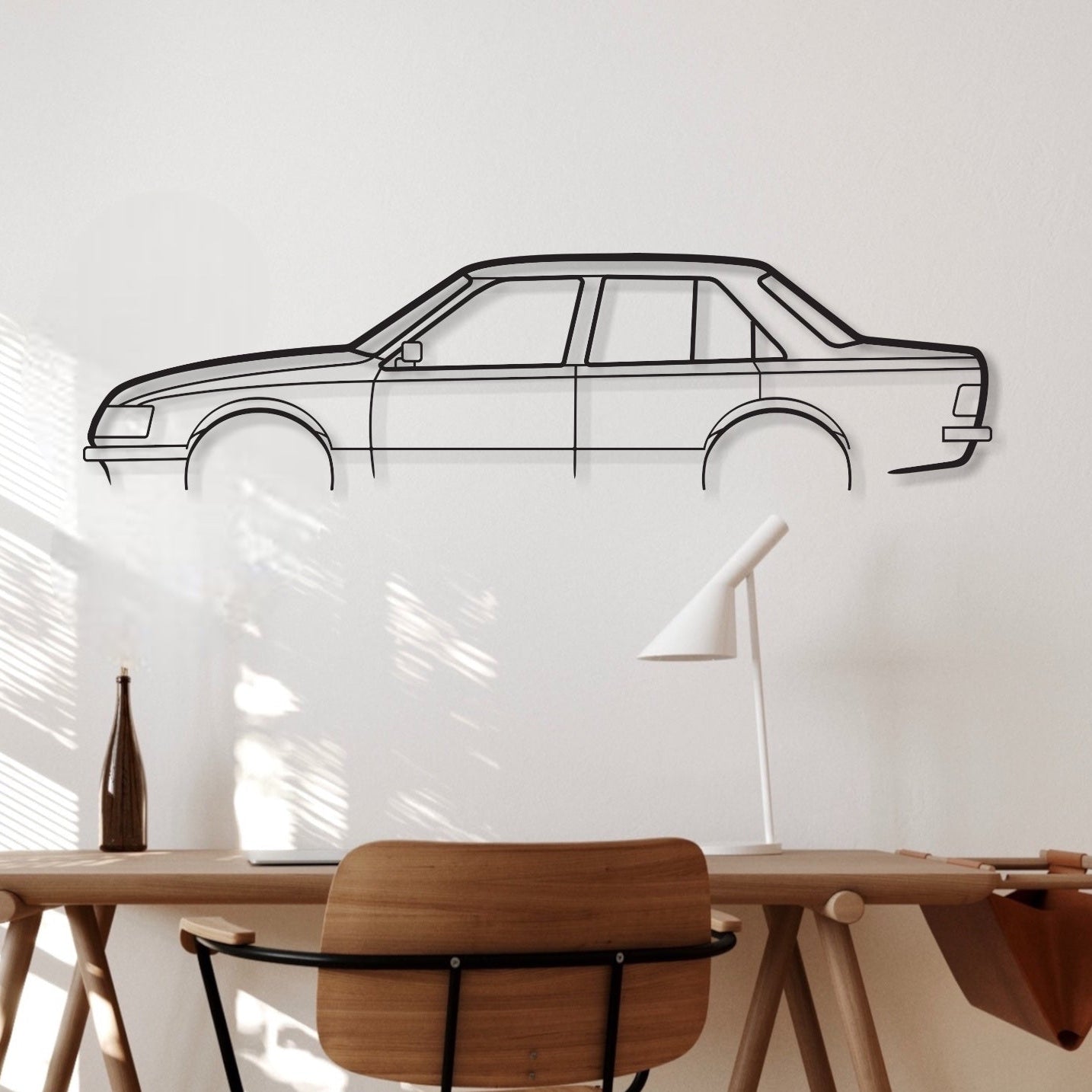 Holden Commodore VH metal silhouette wall art hanging in office