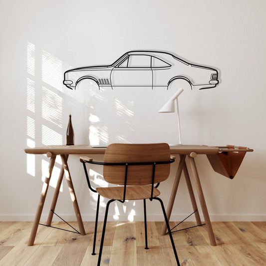 Holden HK Monaro metal wall art on study, bedroom wall 