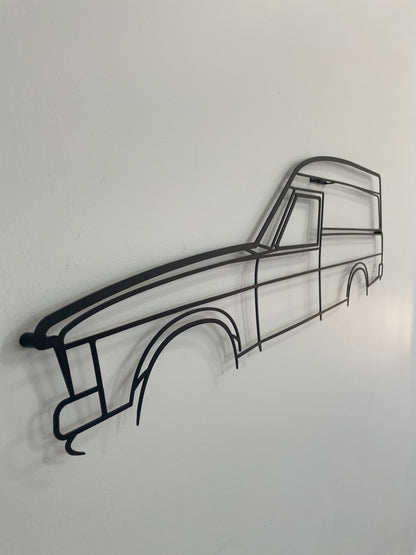 Holden Panel Van large artwork side-on against a white wall. 