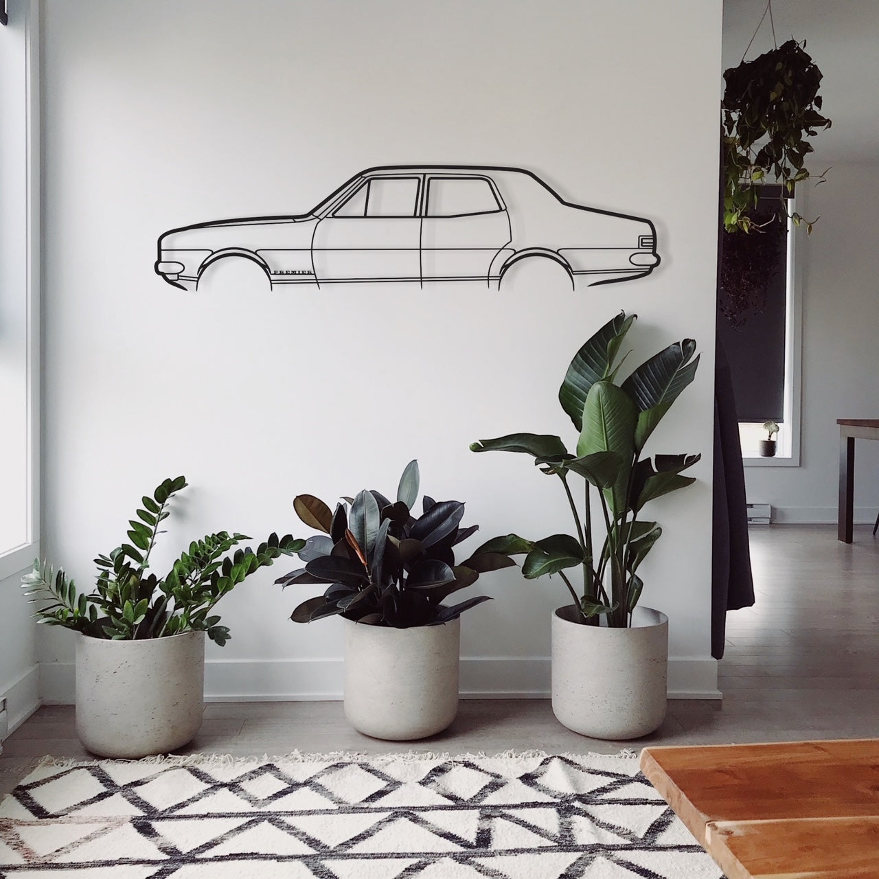 Holden Premiere Sedan metal wall art on Loungeroom wall
