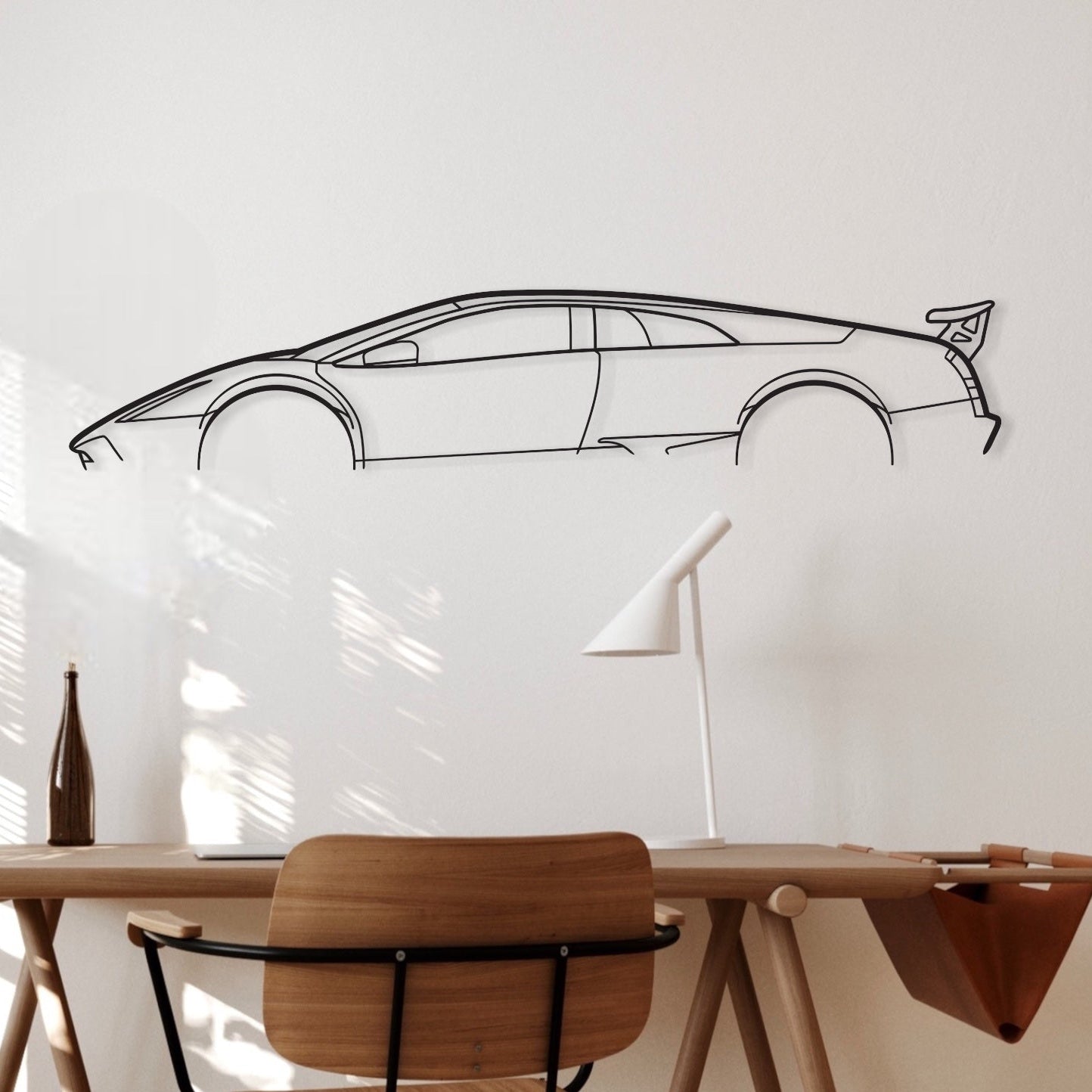 Lamborghini Mercilago with Spoiler silhouette auto art in office