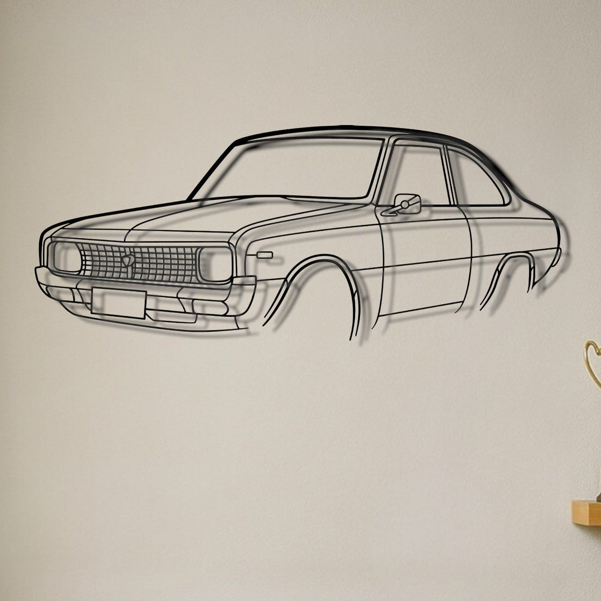 Mazda R100 Perspective Metal Wall Art Silhouette