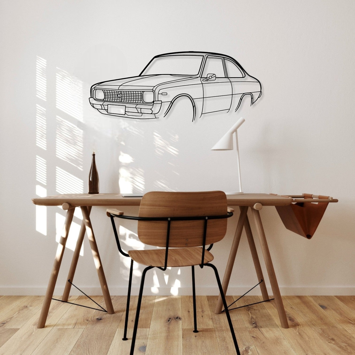 Mazda R100 Perspective Metal Wall Art Silhouette