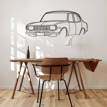 Mazda Rx2 Sedan Perspective Metal Wall Art Silhouette
