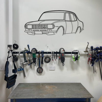 Mazda Rx2 Sedan Perspective Metal Wall Art Silhouette