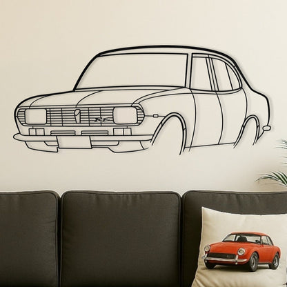Mazda Rx2 Sedan Perspective Metal Wall Art Silhouette