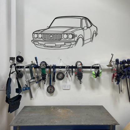 Mazda RX3 Perspective Metal Wall Art Silhouette