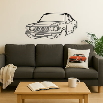 Mazda RX3 Perspective Metal Wall Art Silhouette