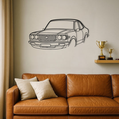 Mazda RX3 Perspective Metal Wall Art Silhouette