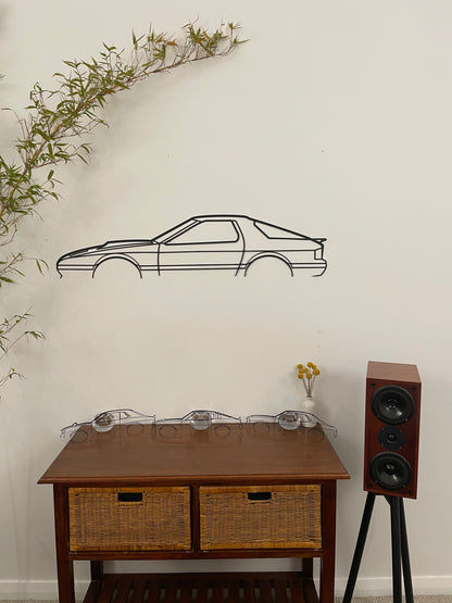 Mazda RX7 Series 4 Black metal silhouette large and small cars