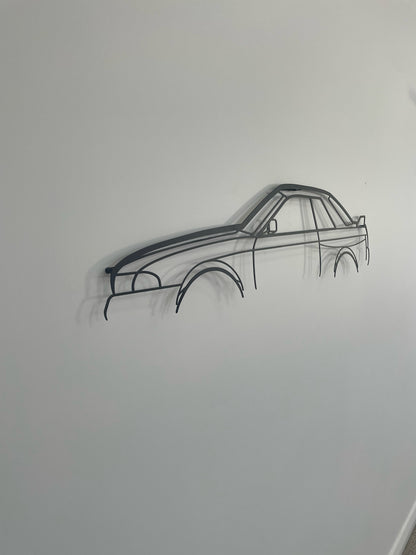 Side on profile of Nissan Skyline R32 GTR car wall art