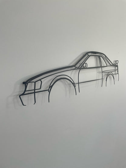 Side on of the large Nissan Skyline R34 GTR auto art silhouette