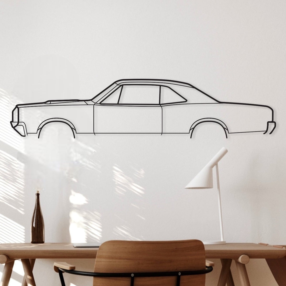 Pontiac GTO Hardtop 1966 auto metal wall art hung in office. 