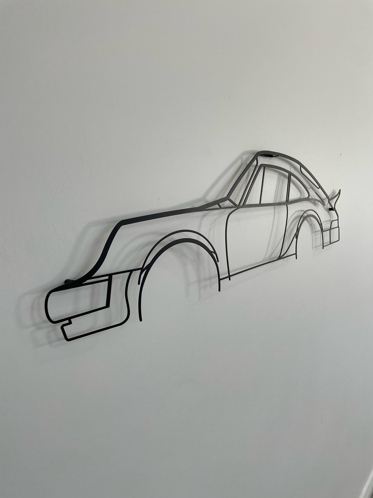 Side on of the large Porsche 911 1980 Turbo wall art piece