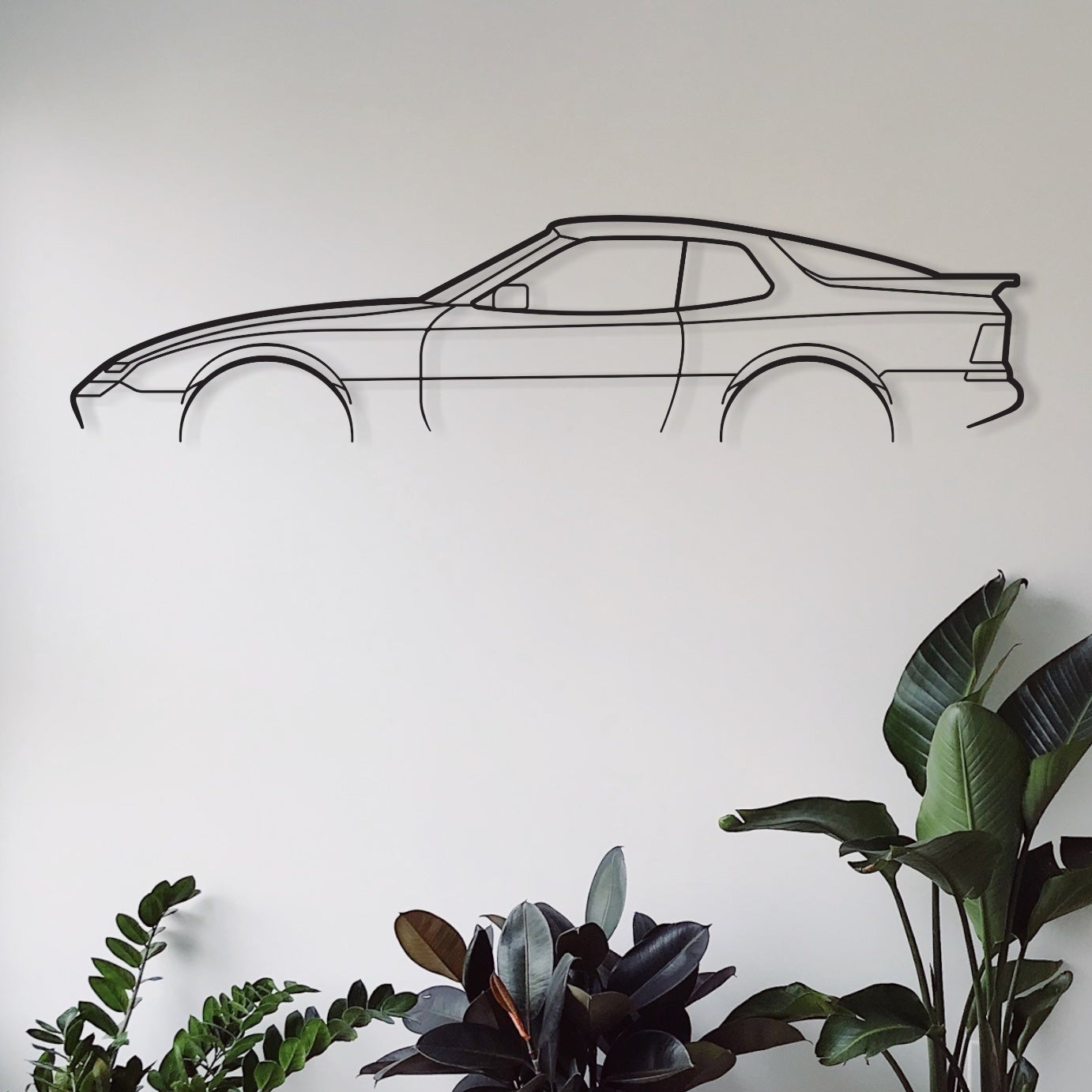 Porsche 944 Large Car wall art piece hanging in a lounge room. 