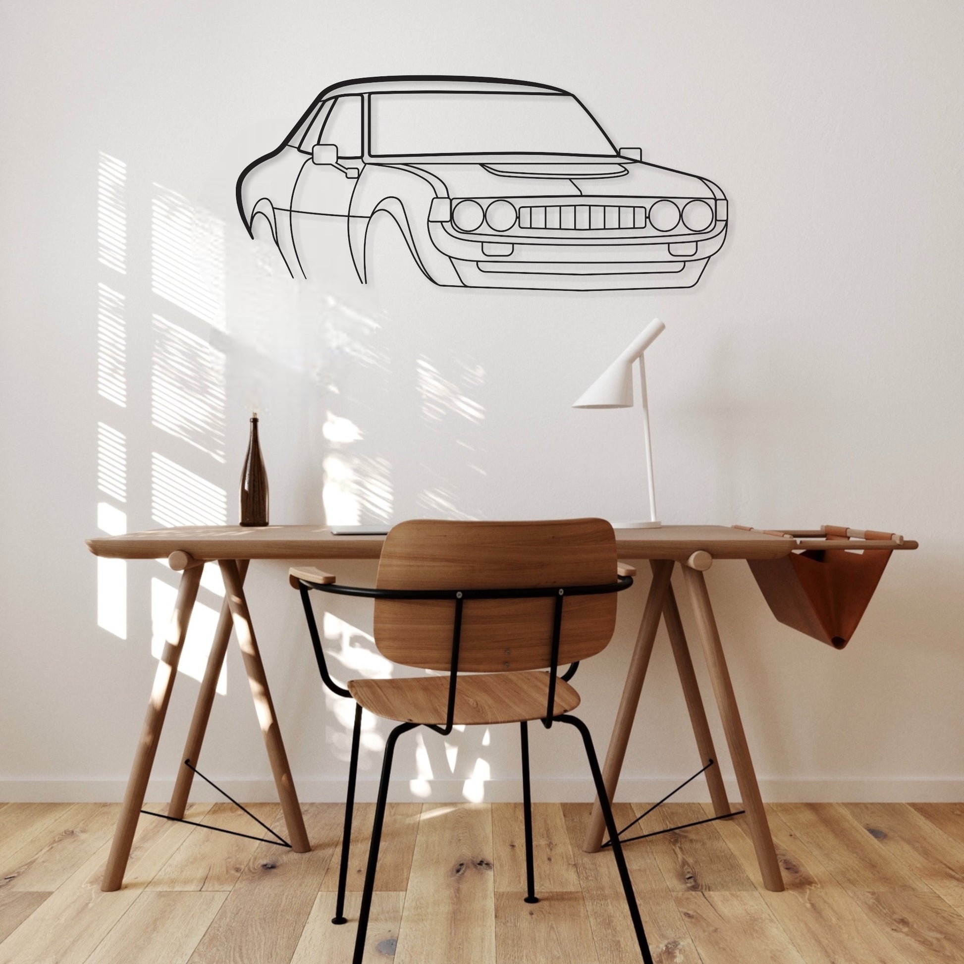 Toyota Celica Ra23 Perspective silhouette auto art in office