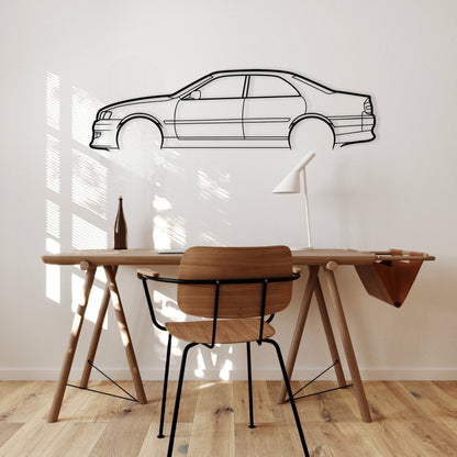 Toyota AE86 Sprinter metal wall art silhouette – side profile on study wall