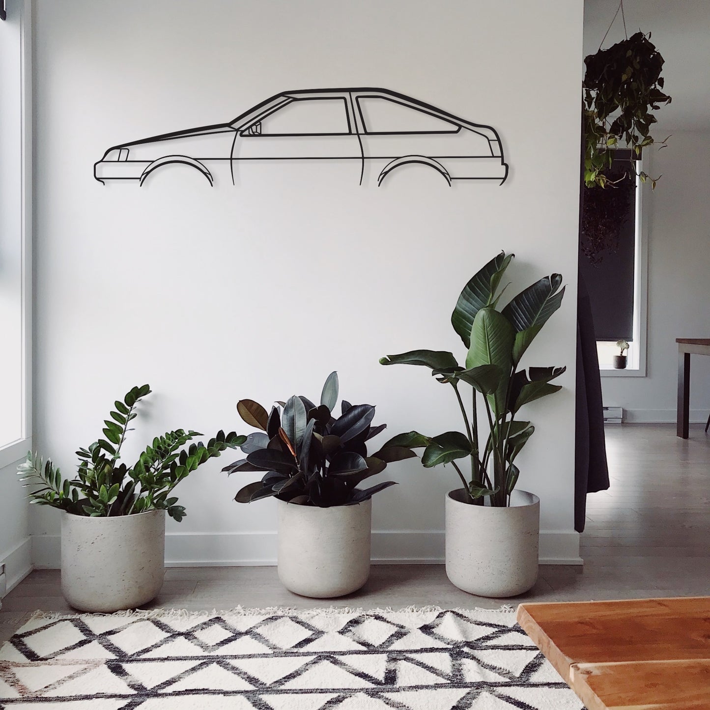 Toyota Corolla Sprinter Levin AE86 car wall hanging in a loungeroom