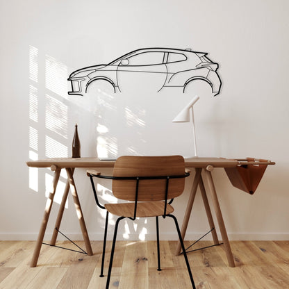 Toyota GR Yaris Metal Wall Art Silhouette