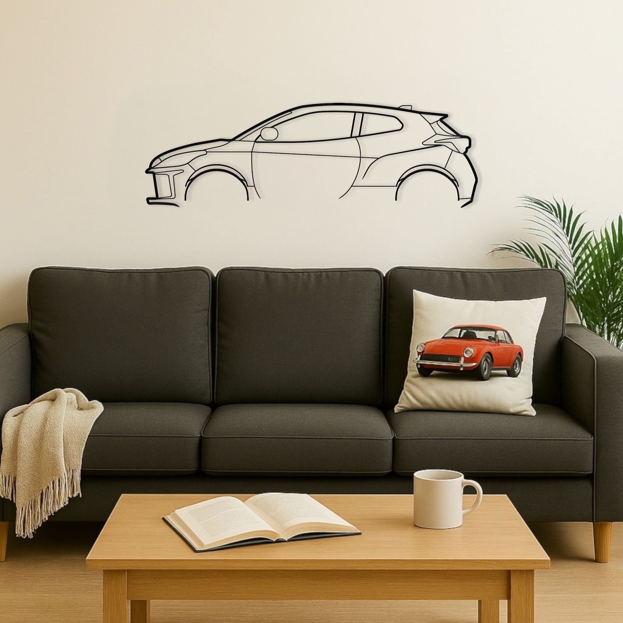 Toyota GR Yaris Metal Wall Art Silhouette