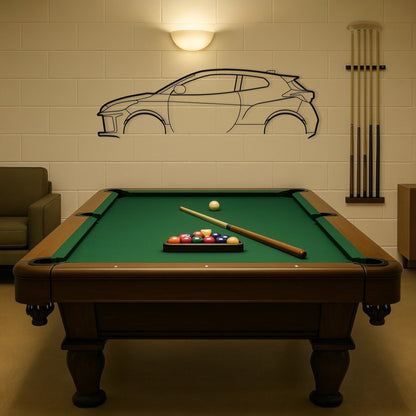 Toyota GR Yaris Metal Wall Art Silhouette