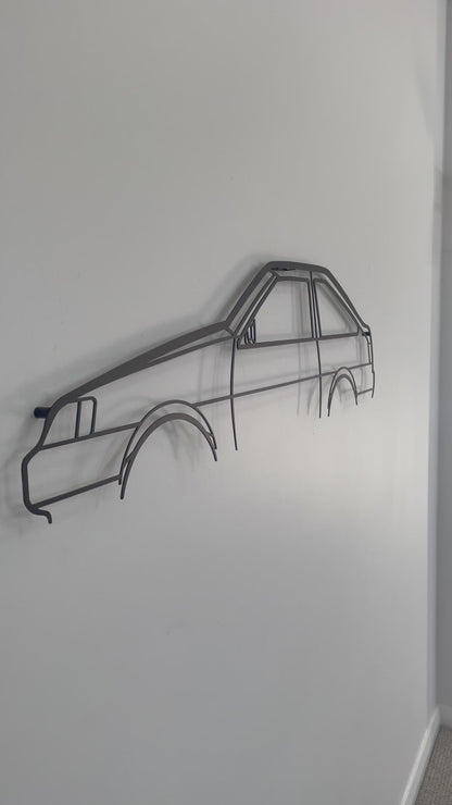 Close up and side on of Toyota Corolla Sprinter Levin AE86 car silhouette wall art