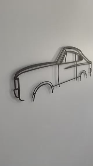 Close-up video of the Chrysler Charger auto metal art. 