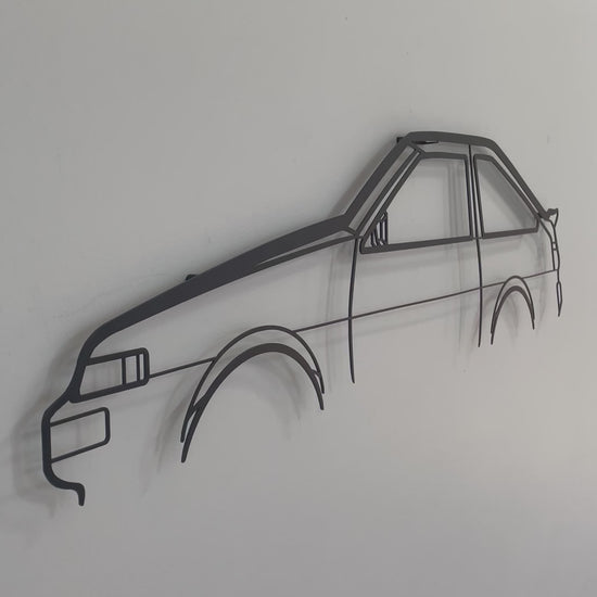 Side on and close up of Toyota 86 Tureno metal wall art 