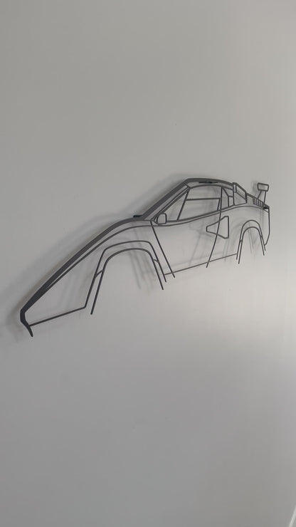 Lamborgini Countach side on and close up of metal wall hanging