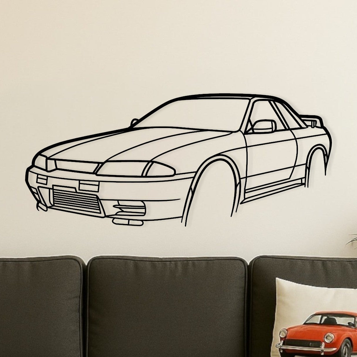 Nissan Skyline R32 GTR Metal Wall Art Perspective Silhouette